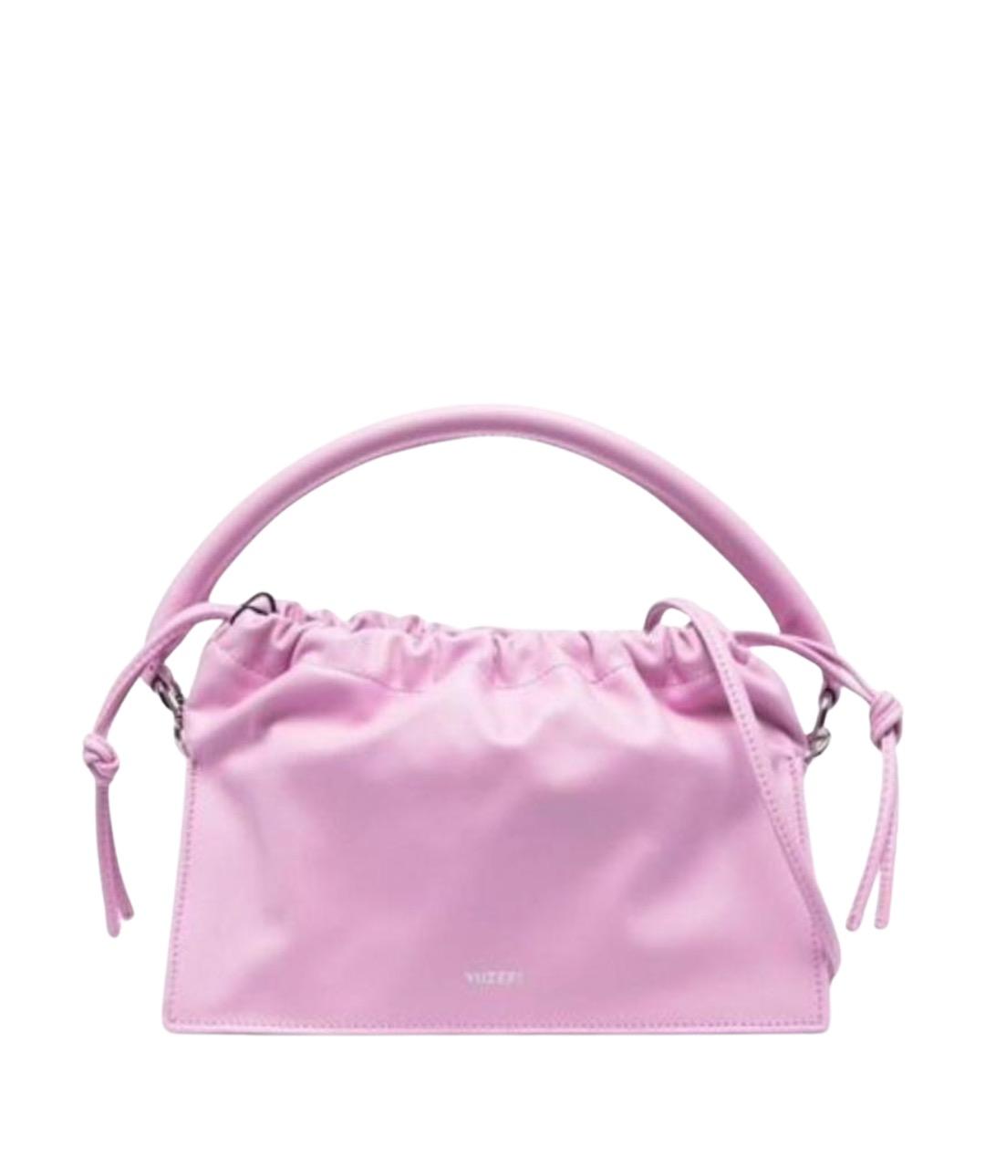 YUZEFI Розовая кожаная сумка с короткими ручками, фото 1
