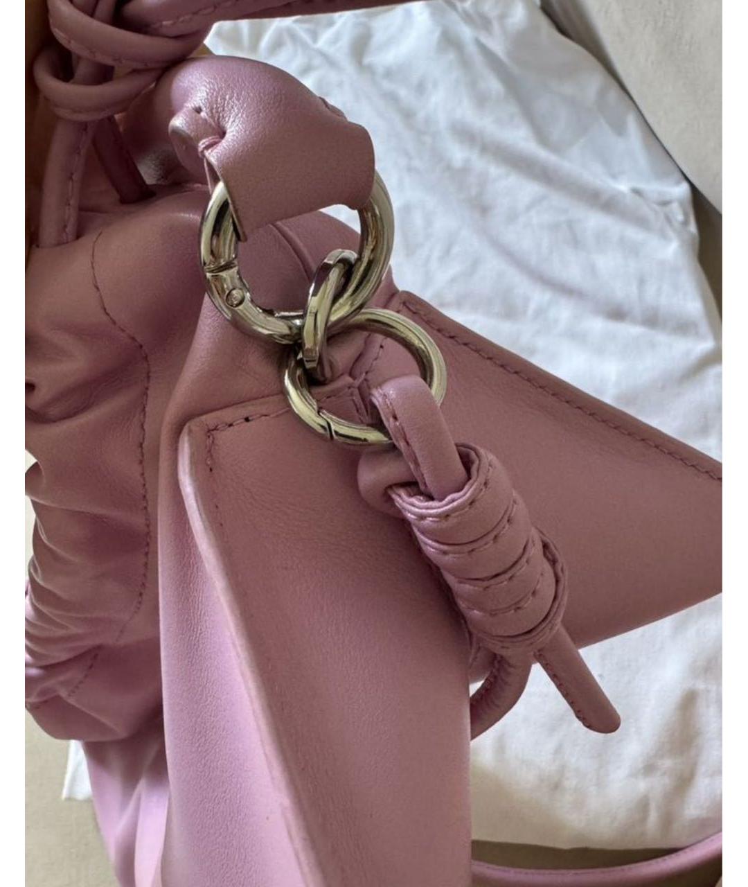 YUZEFI Розовая кожаная сумка с короткими ручками, фото 4