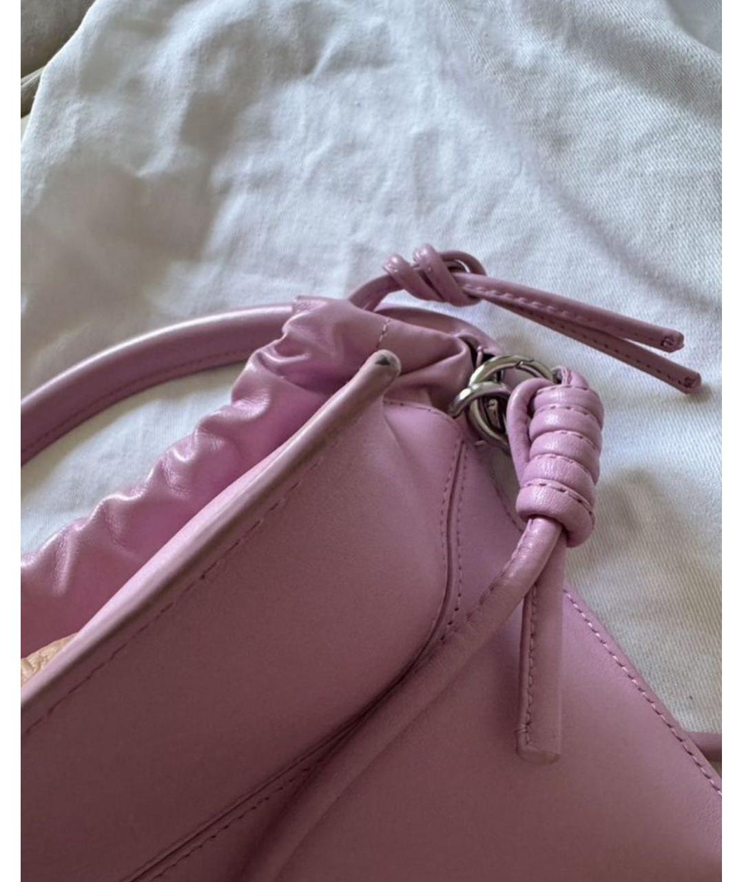 YUZEFI Розовая кожаная сумка с короткими ручками, фото 5