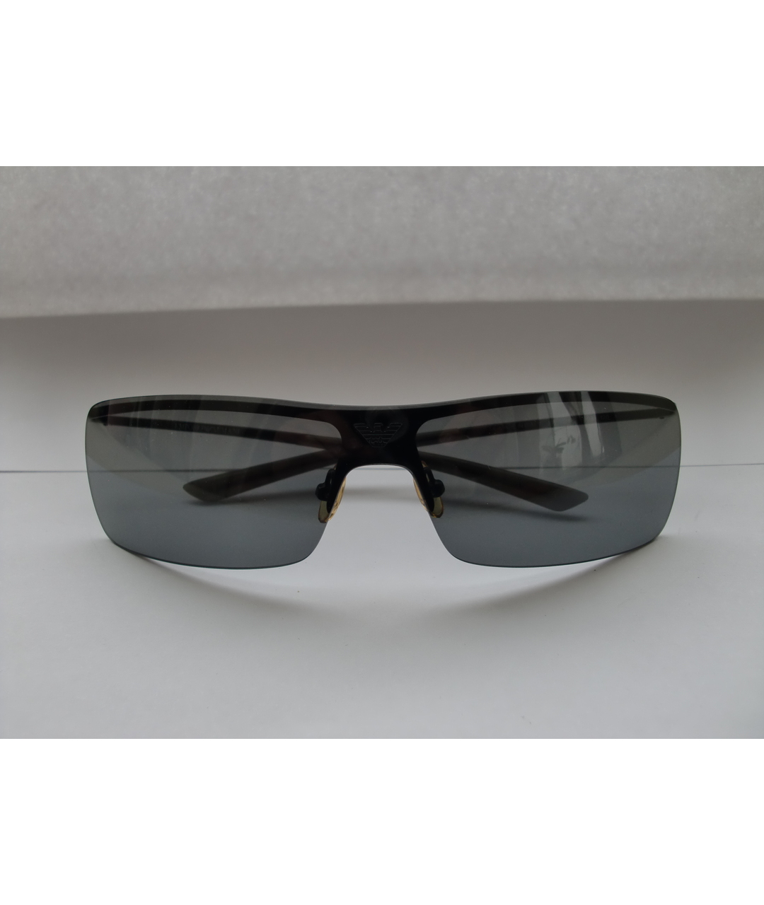 EMPORIO ARMANI Черные металлические солнцезащитные очки, фото 9