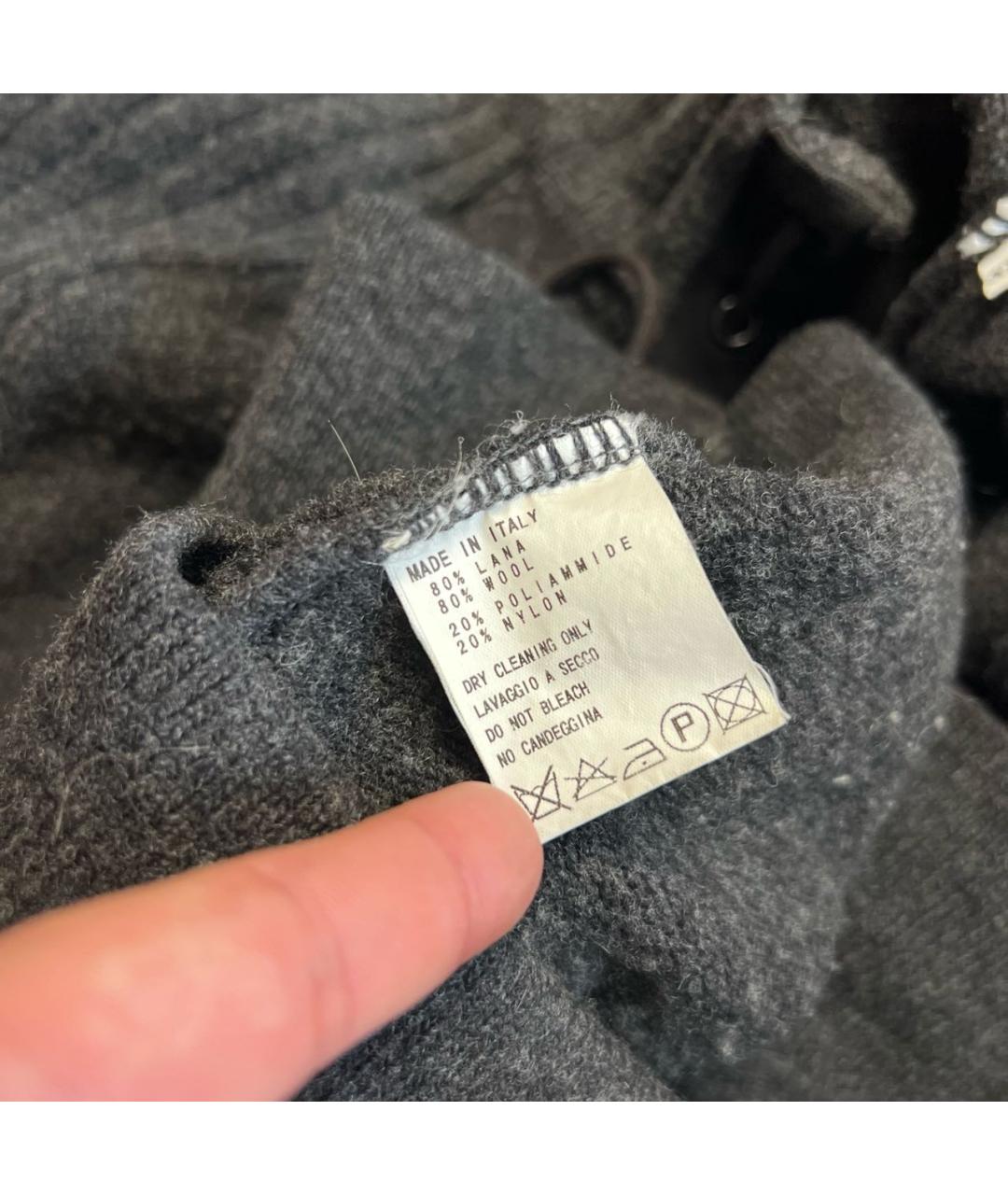 BIKKEMBERGS Антрацитовый шерстяной джемпер / свитер, фото 7