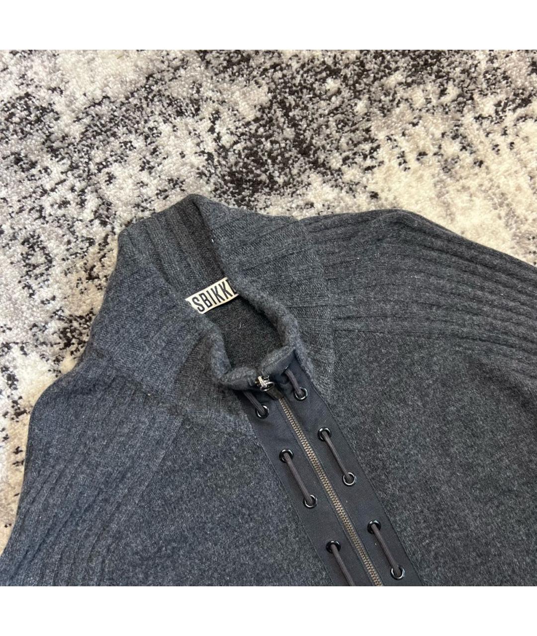 BIKKEMBERGS Антрацитовый шерстяной джемпер / свитер, фото 2