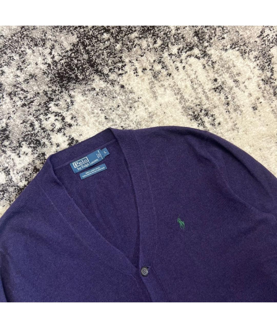 POLO RALPH LAUREN Фиолетовый шерстяной кардиган, фото 2