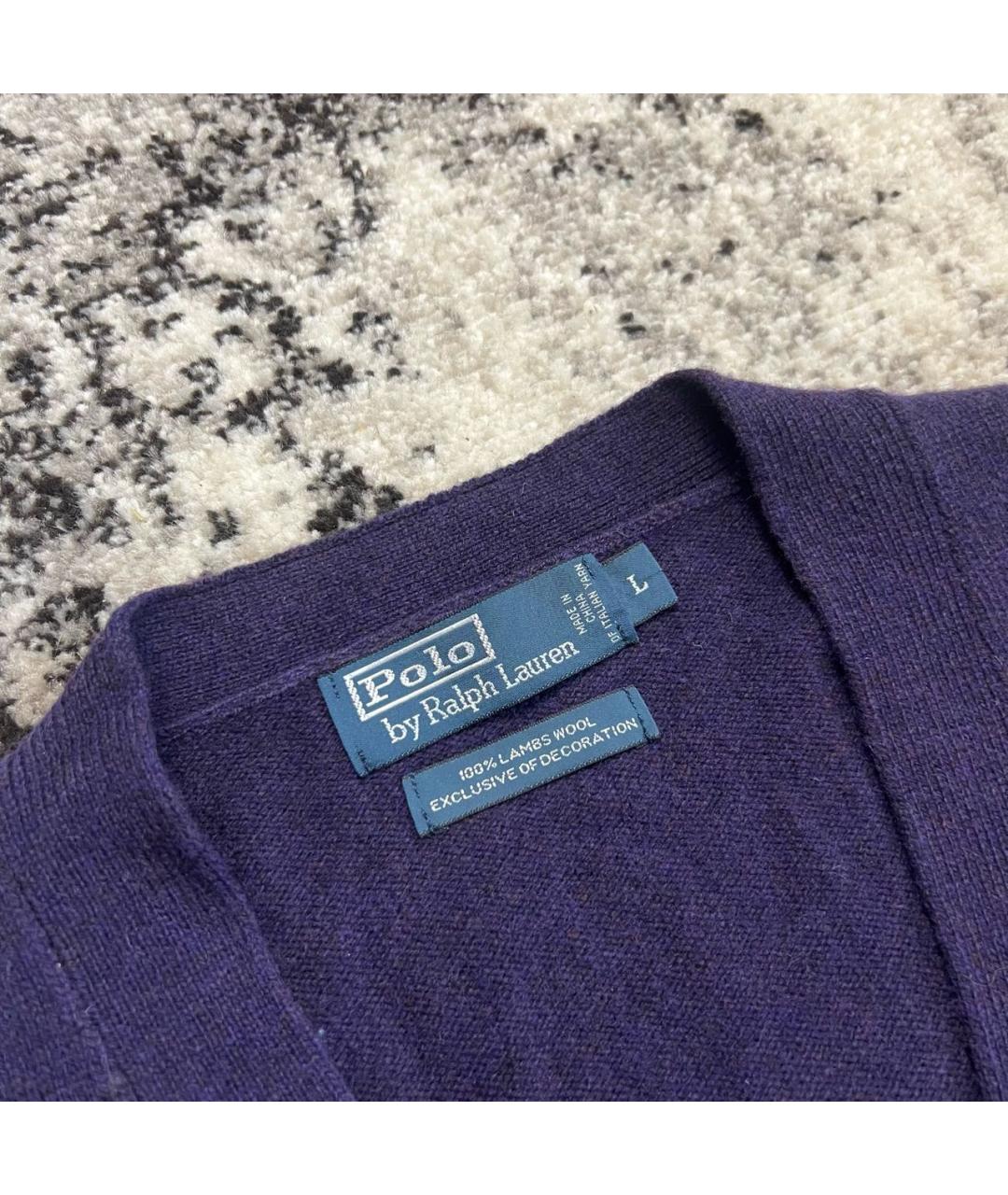 POLO RALPH LAUREN Фиолетовый шерстяной кардиган, фото 4