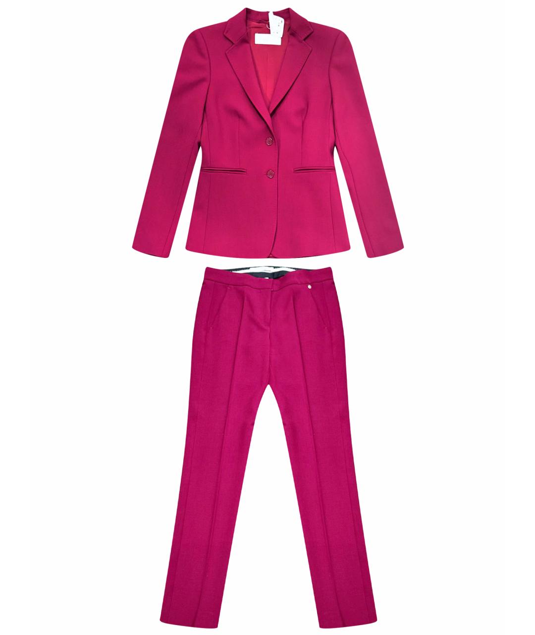 MAX MARA Бордовый шерстяной костюм с брюками, фото 1