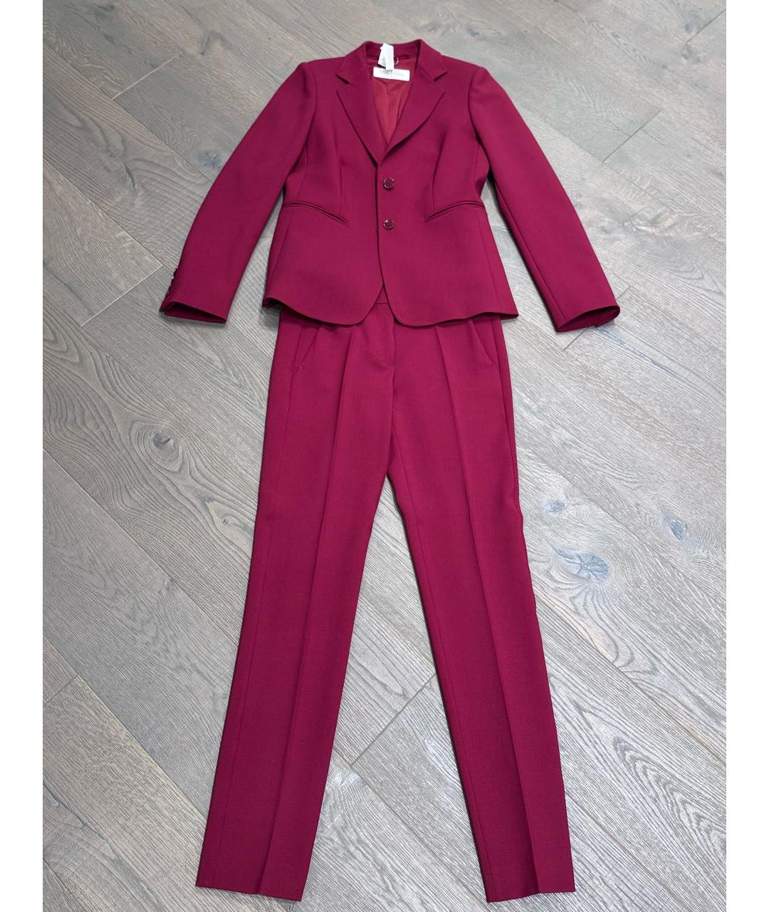 MAX MARA Бордовый шерстяной костюм с брюками, фото 5