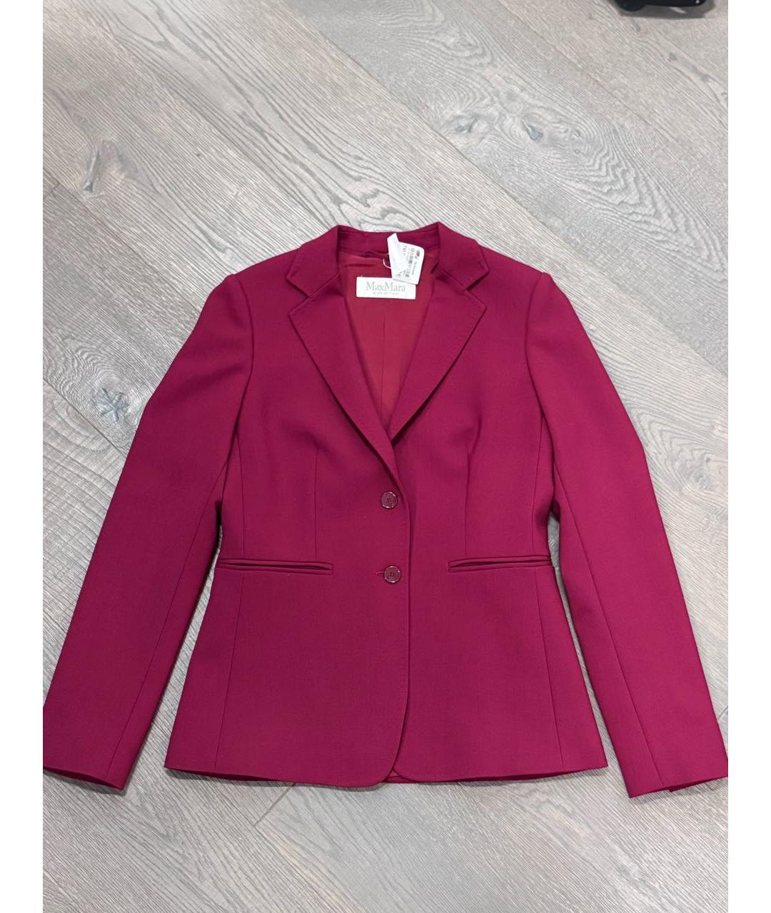 MAX MARA Бордовый шерстяной костюм с брюками, фото 7