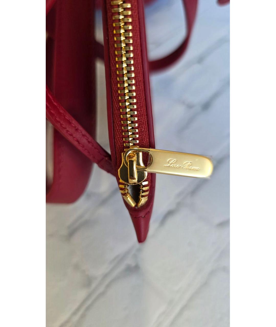 LORO PIANA Красный кожаный рюкзак, фото 7