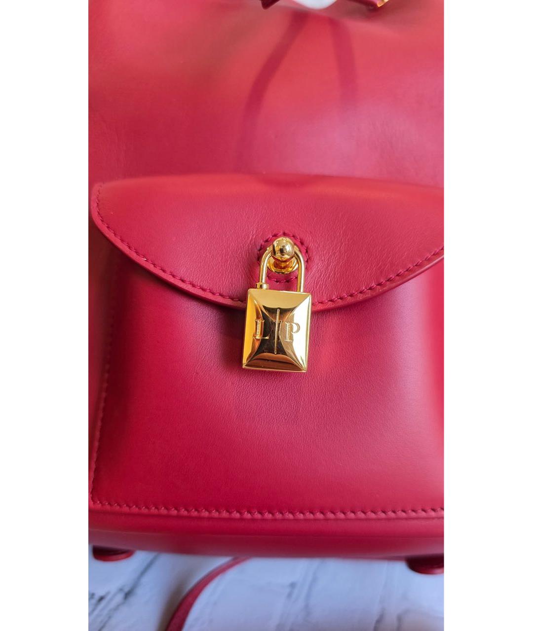 LORO PIANA Красный кожаный рюкзак, фото 6