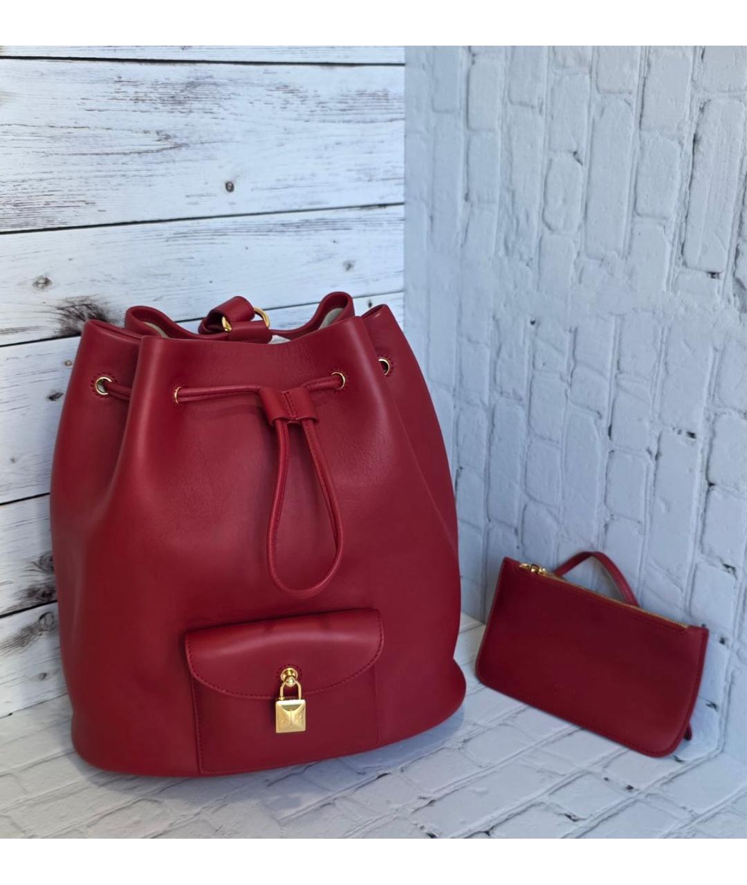 LORO PIANA Красный кожаный рюкзак, фото 9