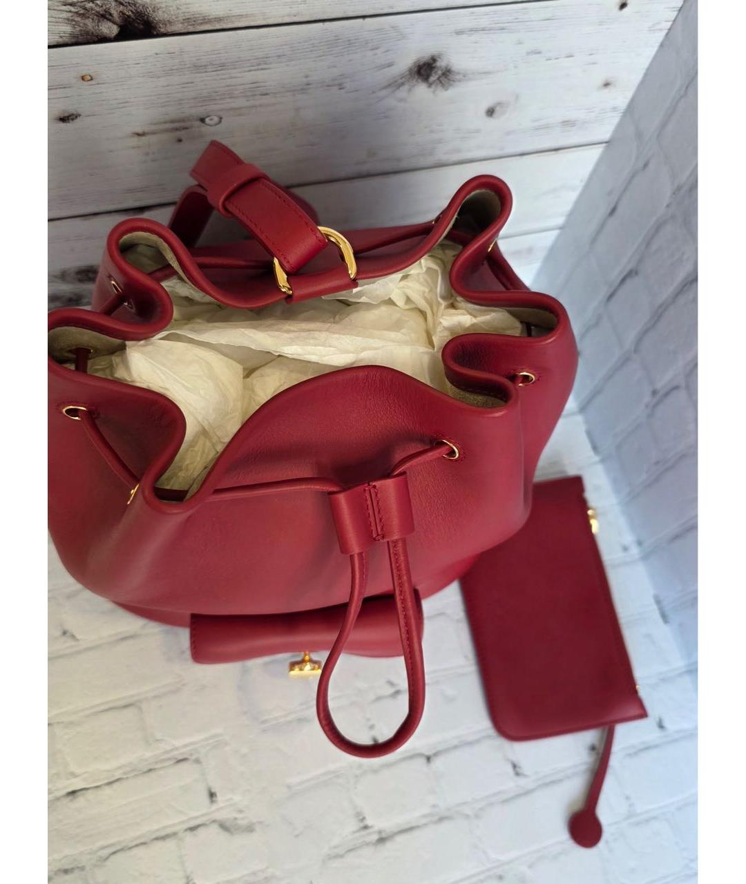 LORO PIANA Красный кожаный рюкзак, фото 8