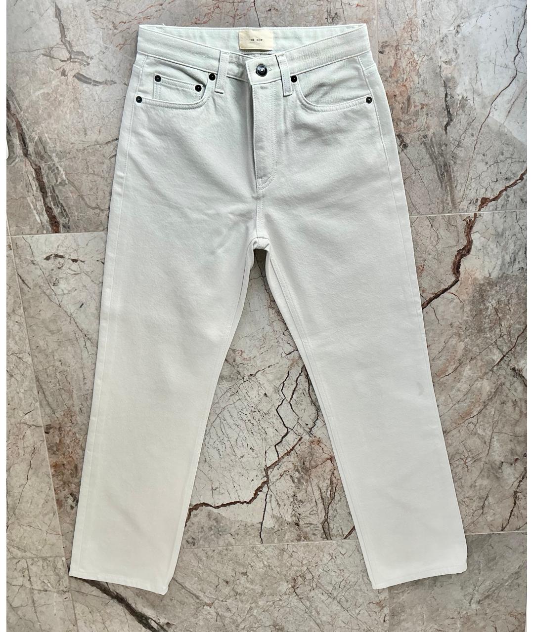 THE ROW Белые хлопковые прямые джинсы, фото 5
