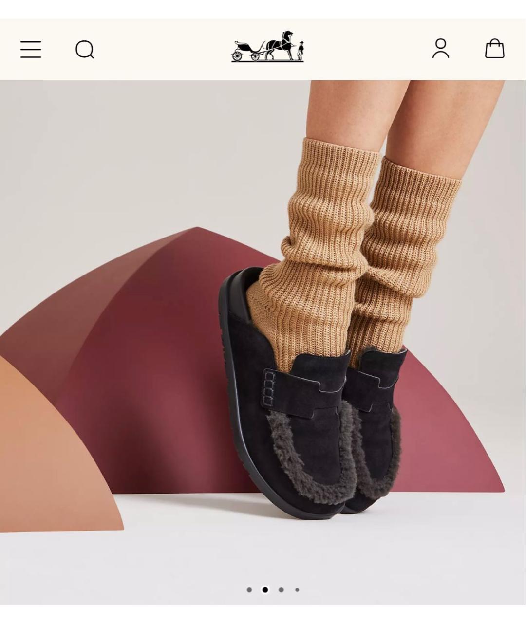 HERMES Черные замшевые сабо, фото 4