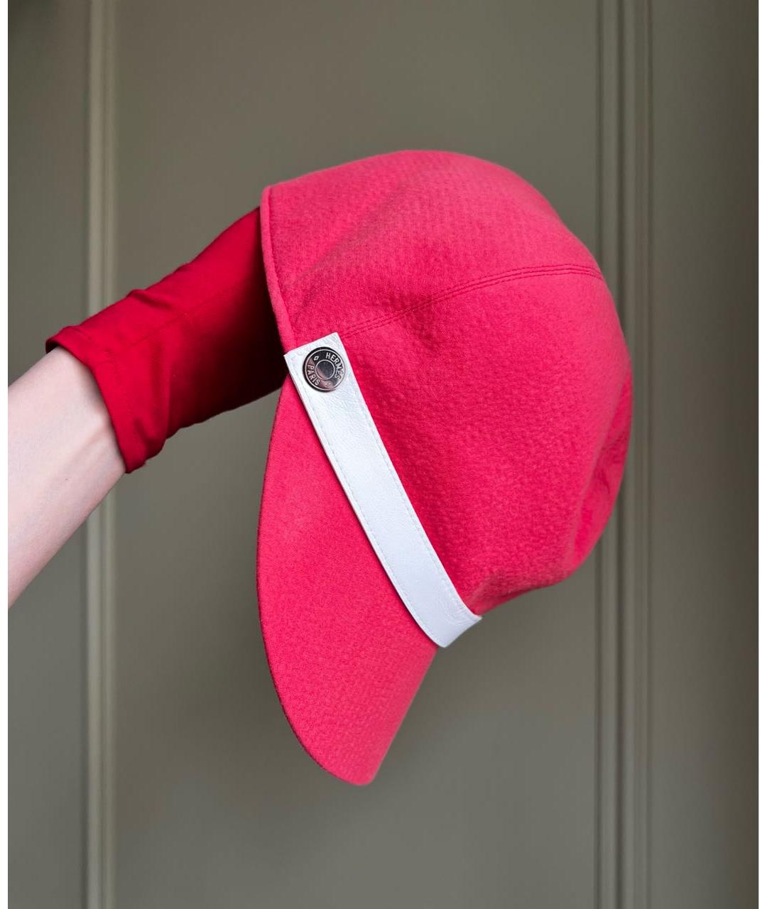 HERMES Коралловая хлопковая кепка, фото 3