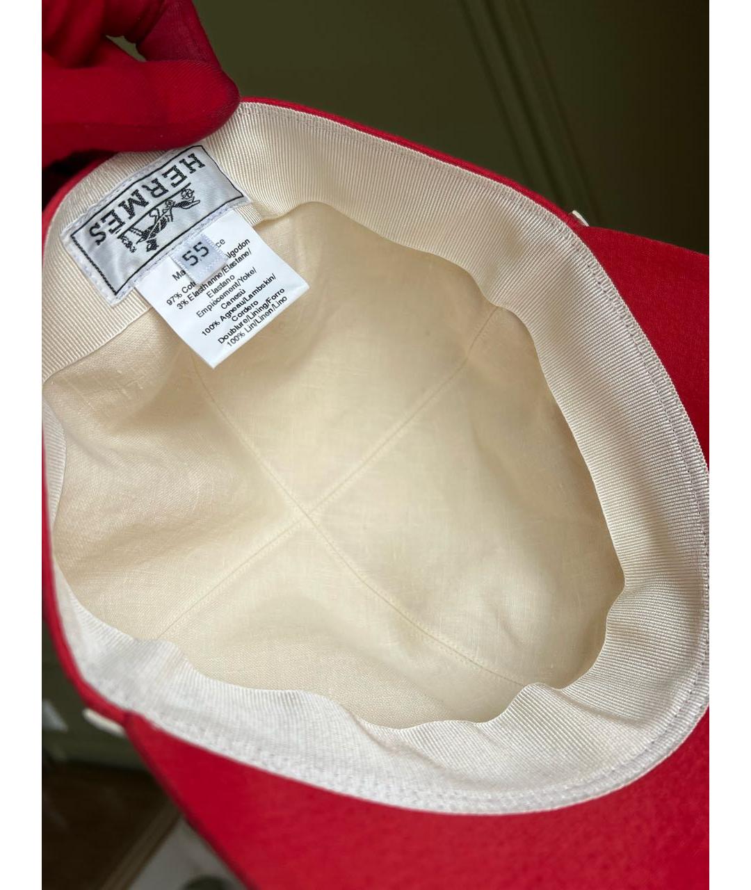 HERMES Коралловая хлопковая кепка, фото 6