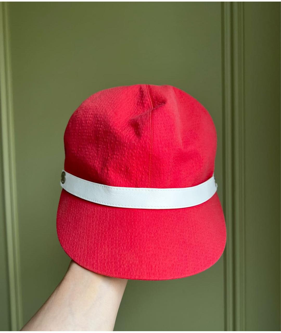 HERMES Коралловая хлопковая кепка, фото 5