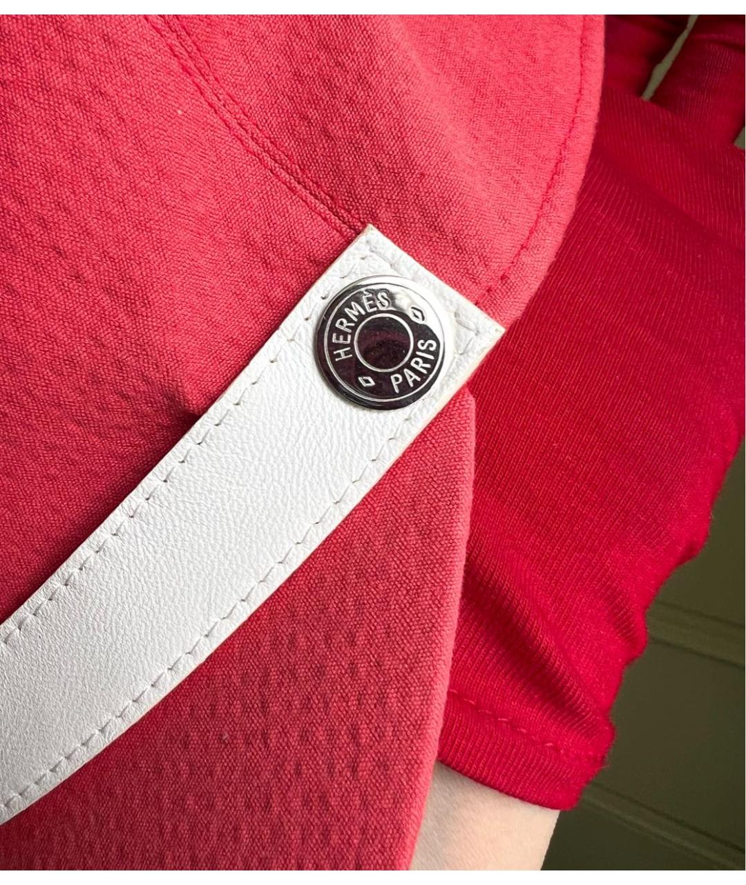 HERMES Коралловая хлопковая кепка, фото 2