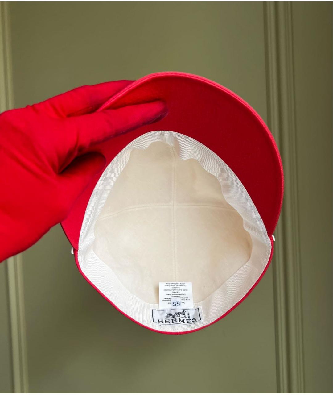 HERMES Коралловая хлопковая кепка, фото 4