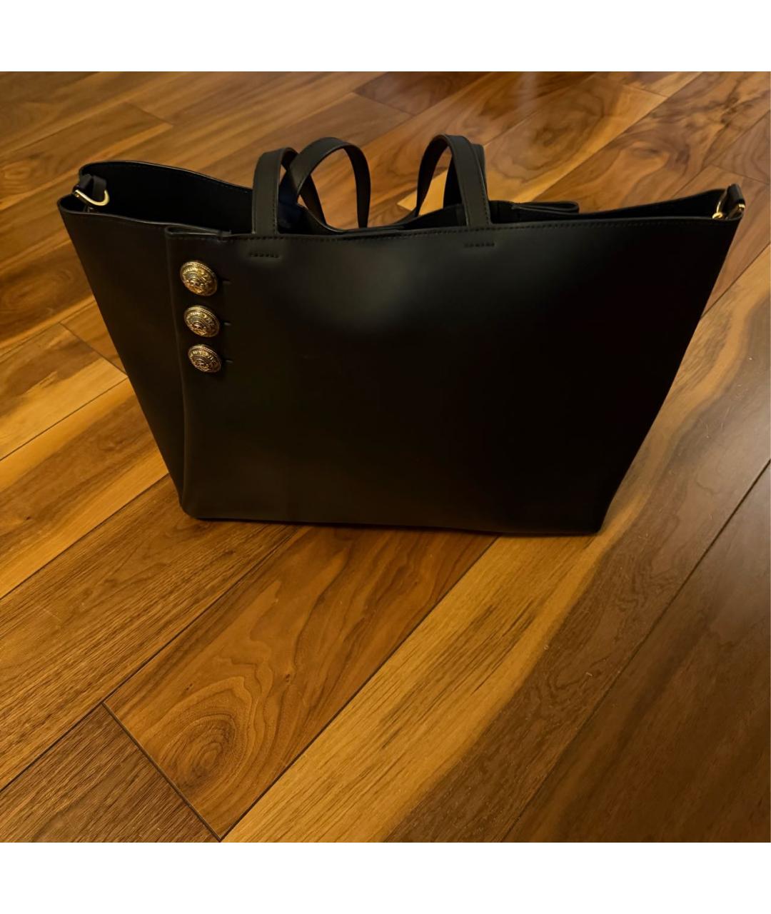BALMAIN Черная кожаная сумка тоут, фото 3