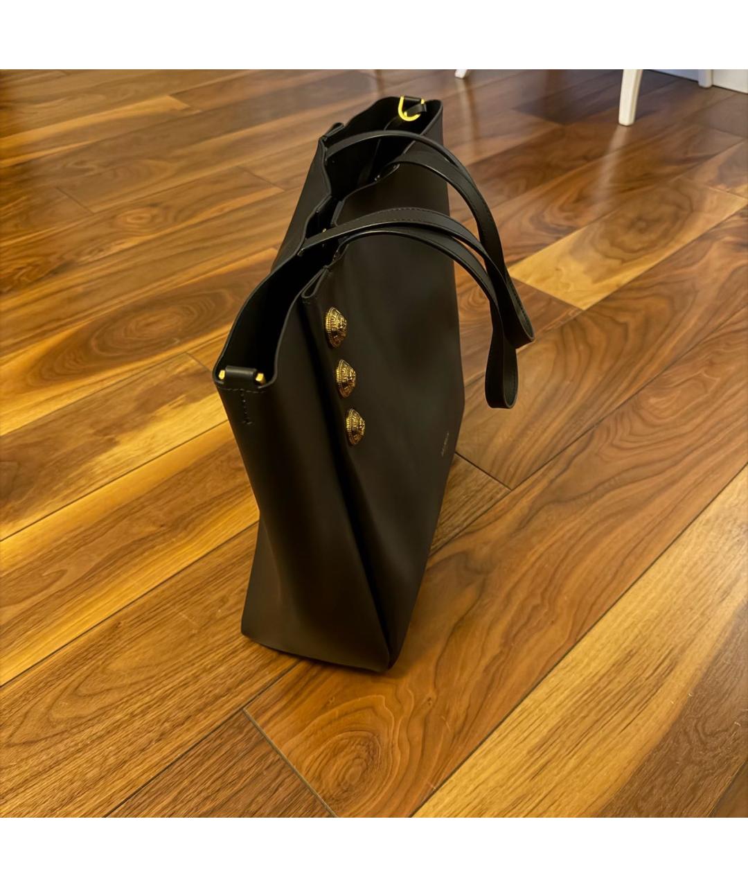BALMAIN Черная кожаная сумка тоут, фото 2