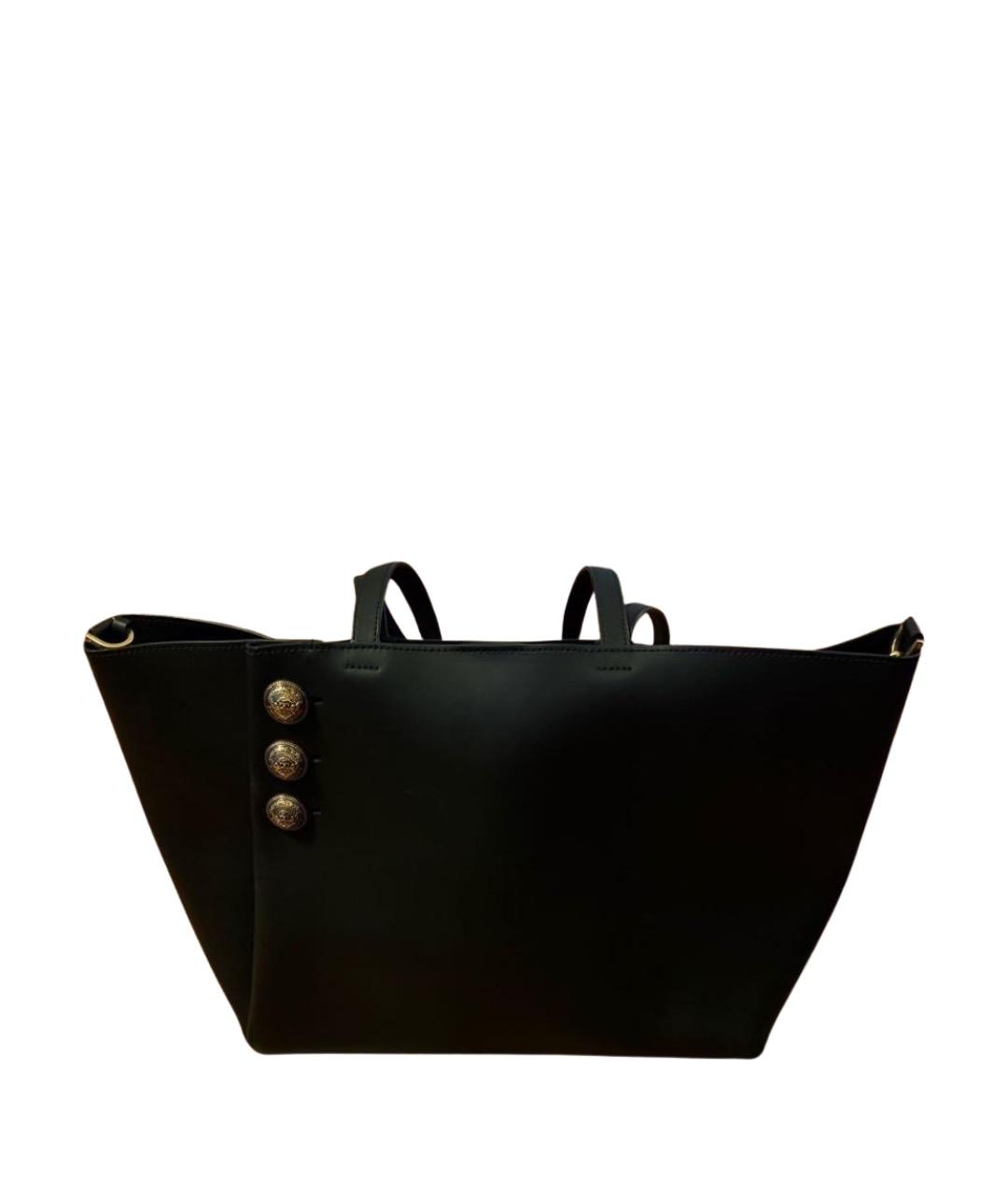 BALMAIN Черная кожаная сумка тоут, фото 1