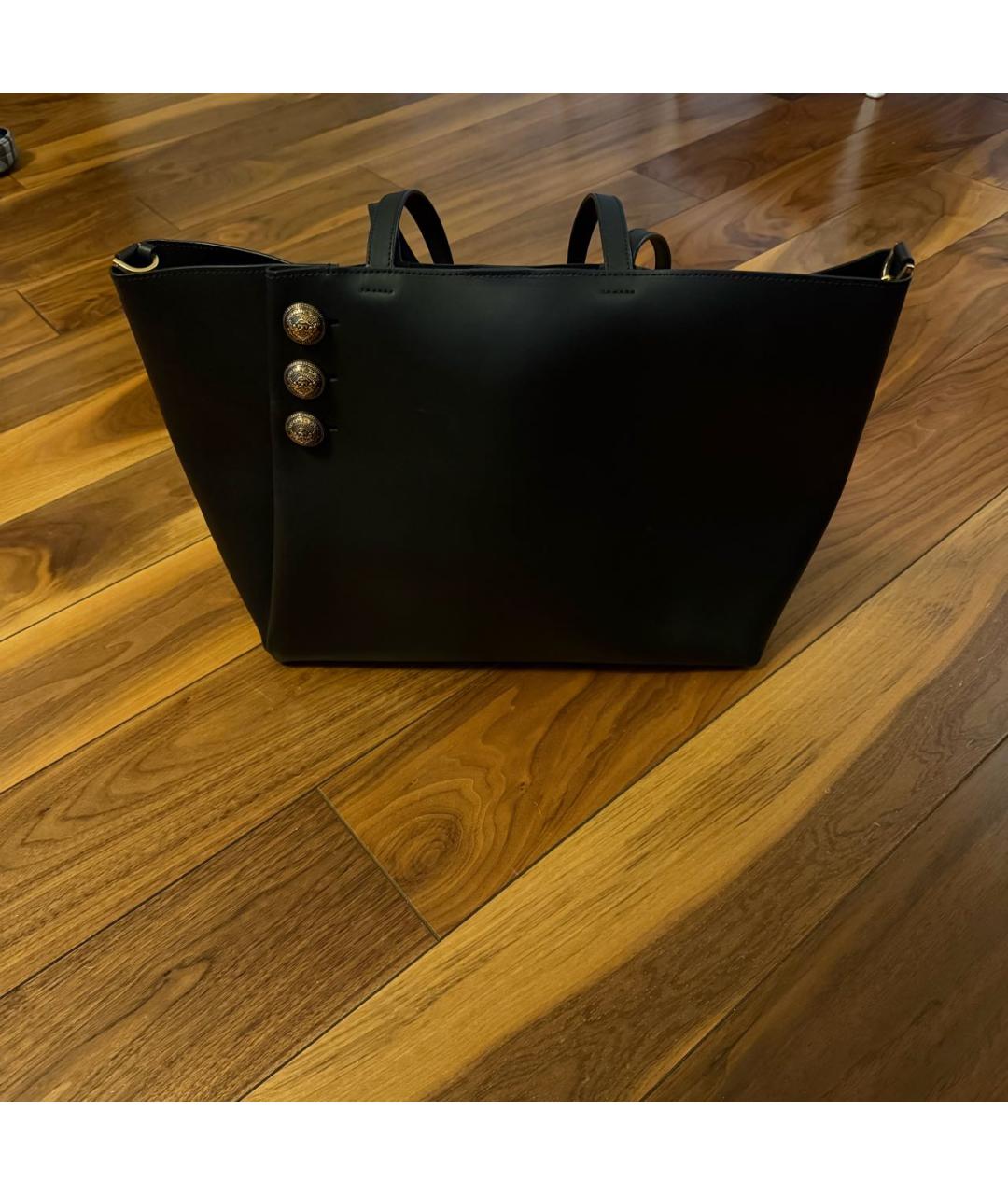 BALMAIN Черная кожаная сумка тоут, фото 6