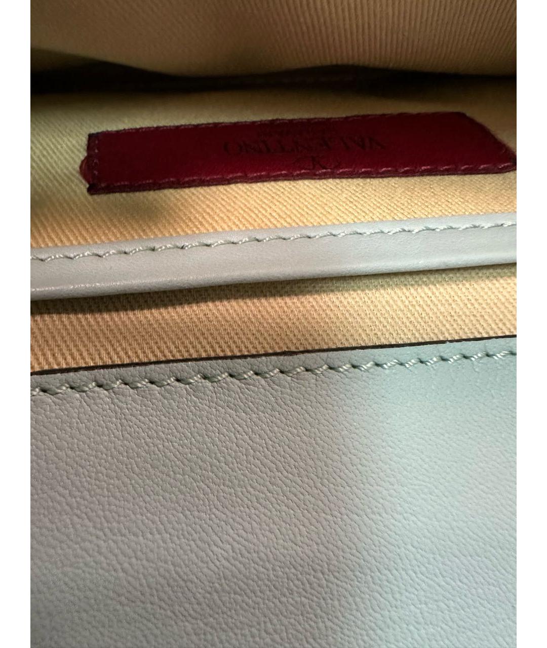 VALENTINO Голубая кожаная сумка через плечо, фото 6