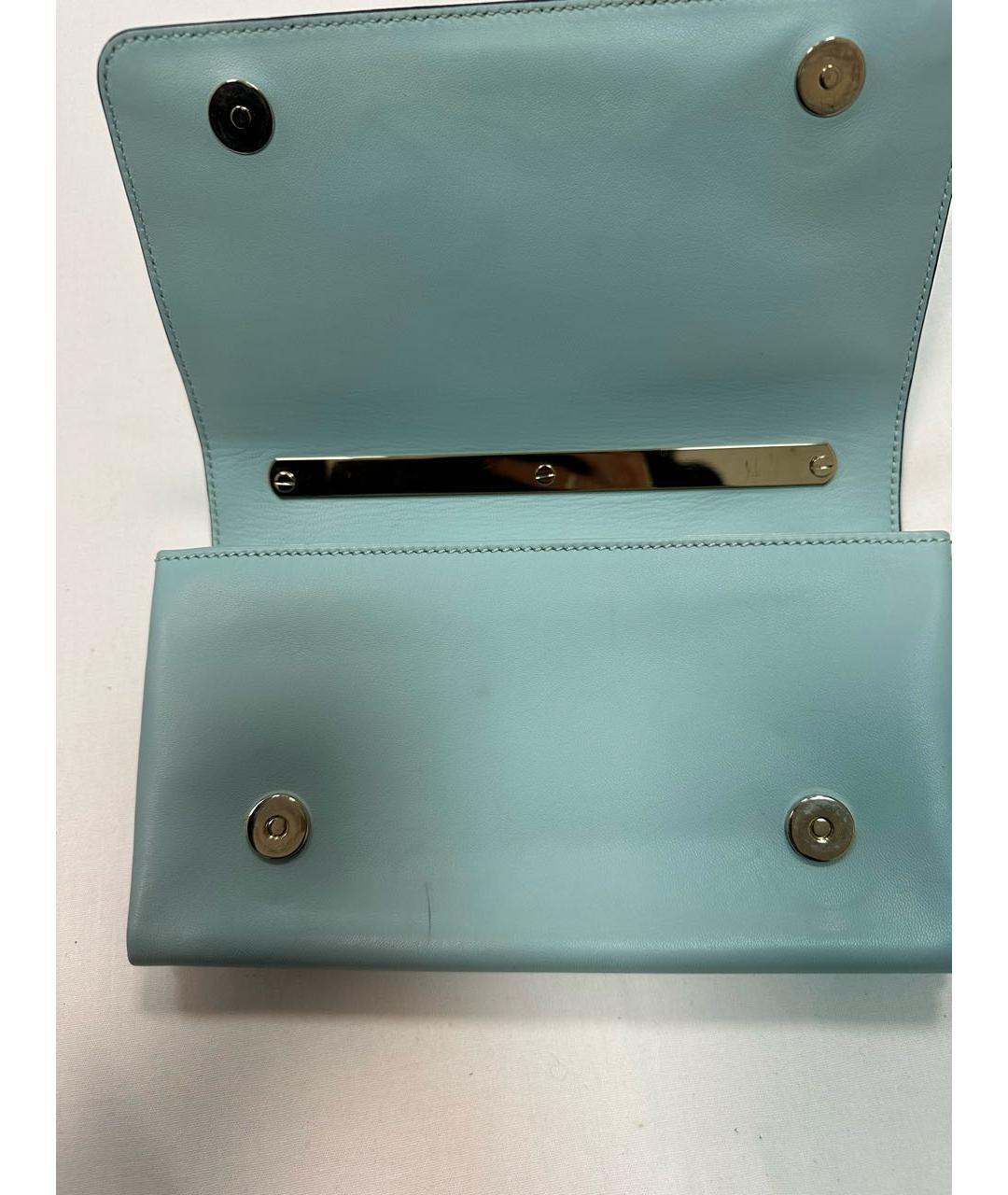 VALENTINO Голубая кожаная сумка через плечо, фото 4