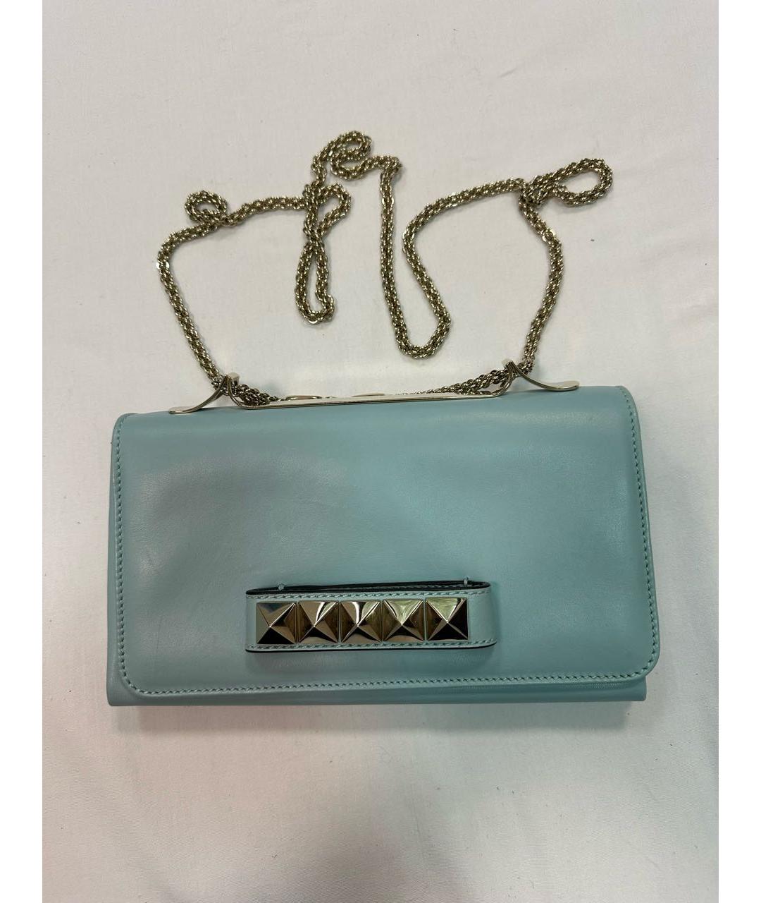 VALENTINO Голубая кожаная сумка через плечо, фото 7