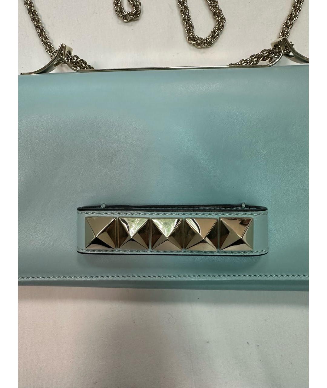 VALENTINO Голубая кожаная сумка через плечо, фото 2