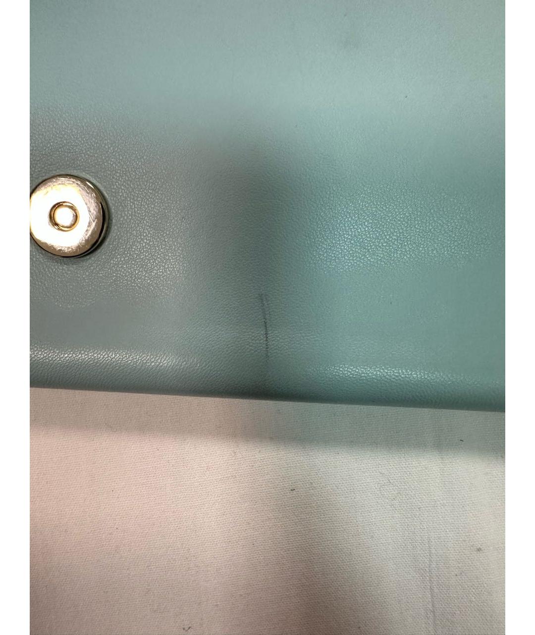 VALENTINO Голубая кожаная сумка через плечо, фото 5