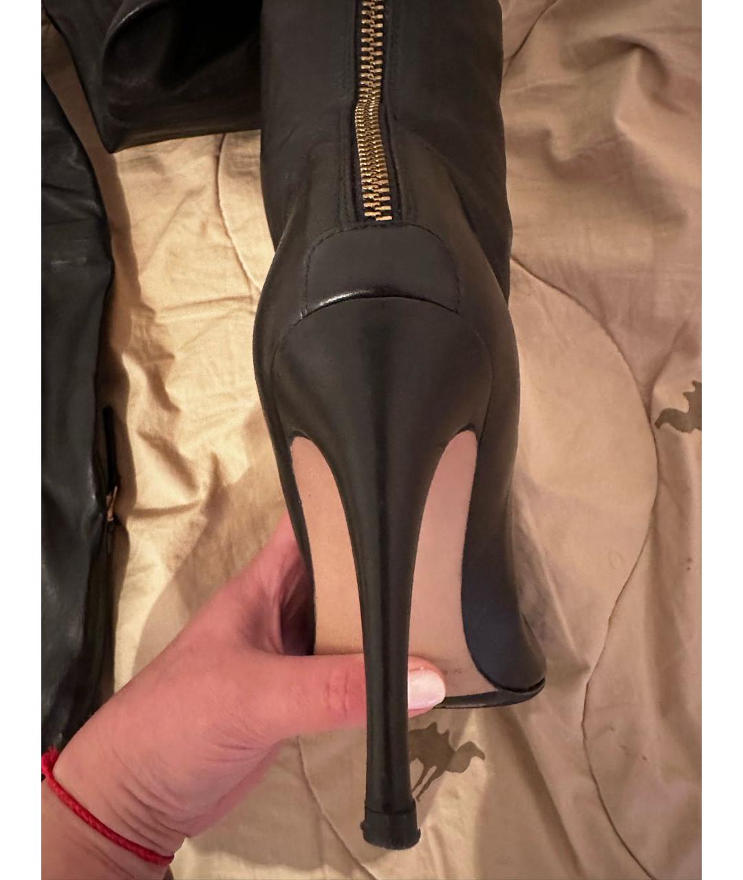 CAROLINA HERRERA Черные кожаные ботфорты, фото 4