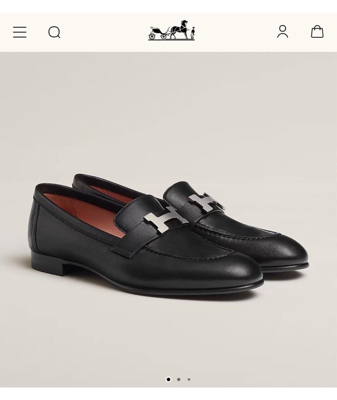 HERMES Черные кожаные лоферы, фото 9