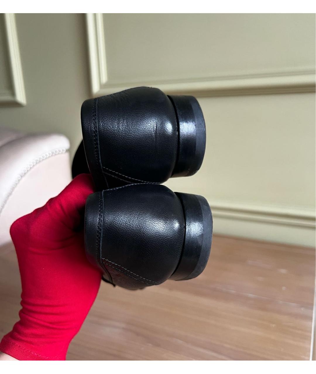 HERMES Черные кожаные лоферы, фото 6