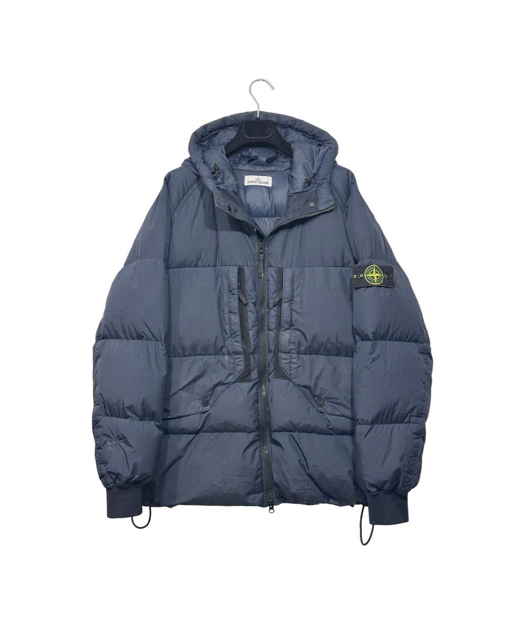 STONE ISLAND Темно-синий полиамидовый пуховик, фото 9