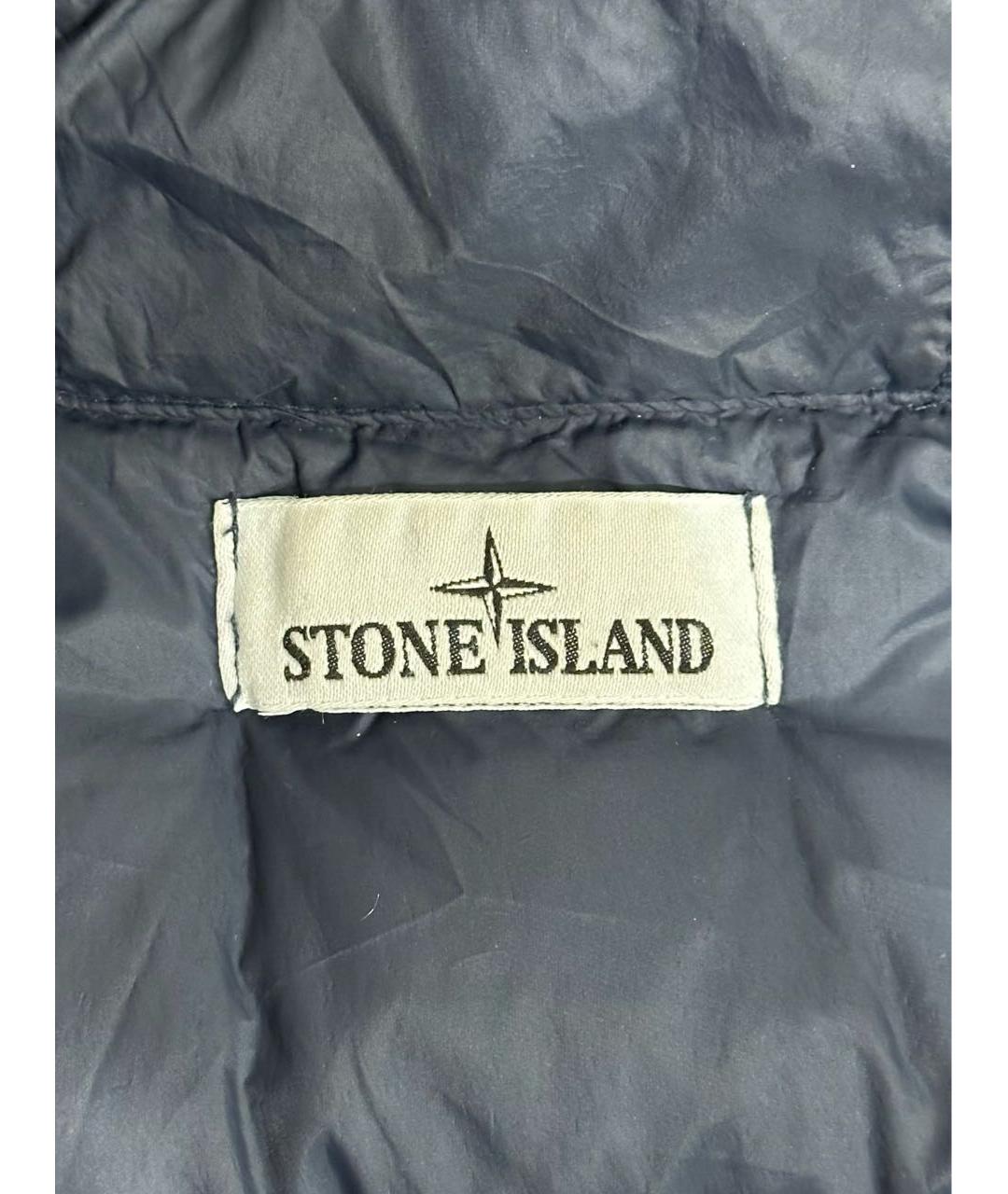 STONE ISLAND Темно-синий полиамидовый пуховик, фото 6
