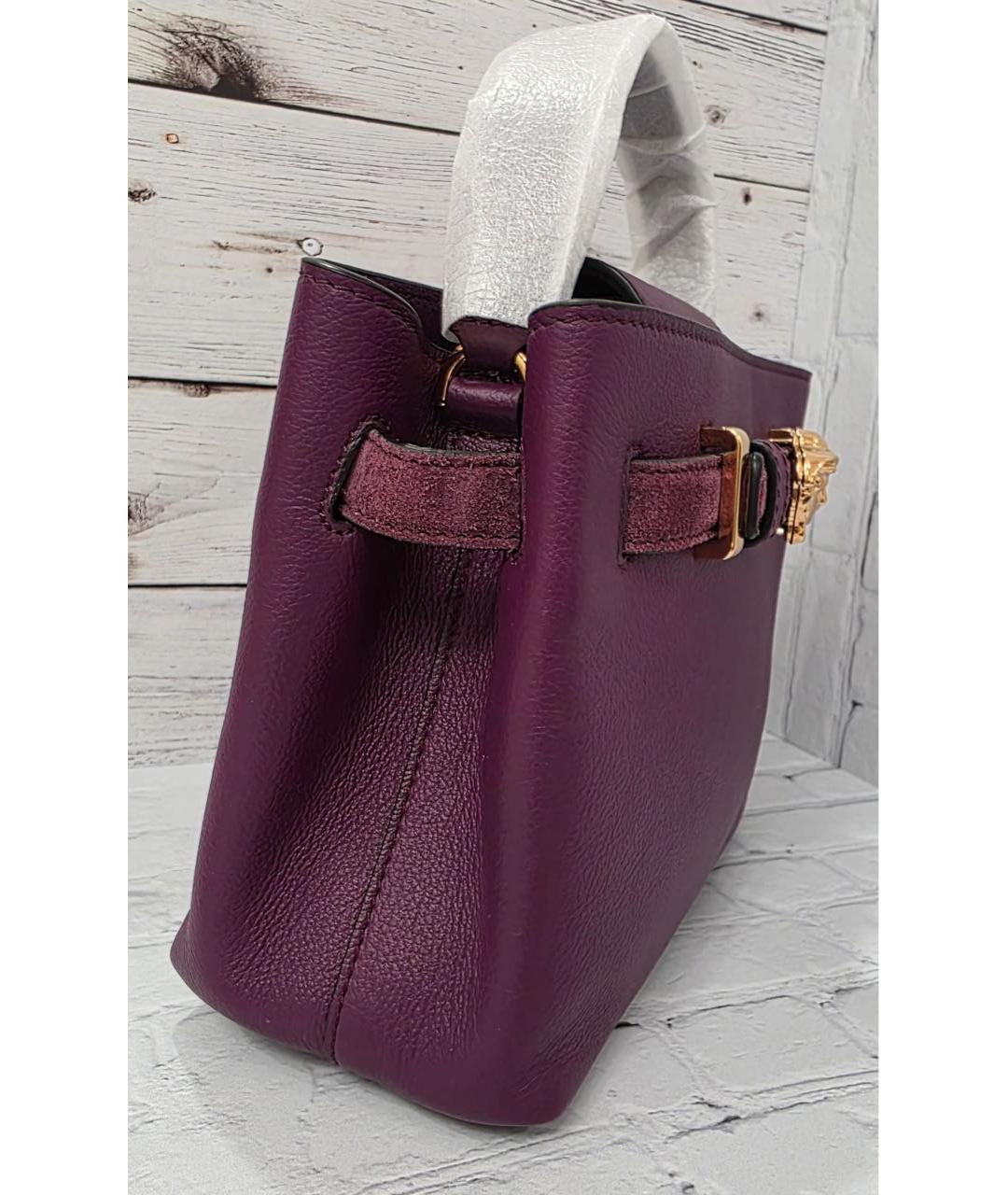 VERSACE Фиолетовая кожаная сумка тоут, фото 2