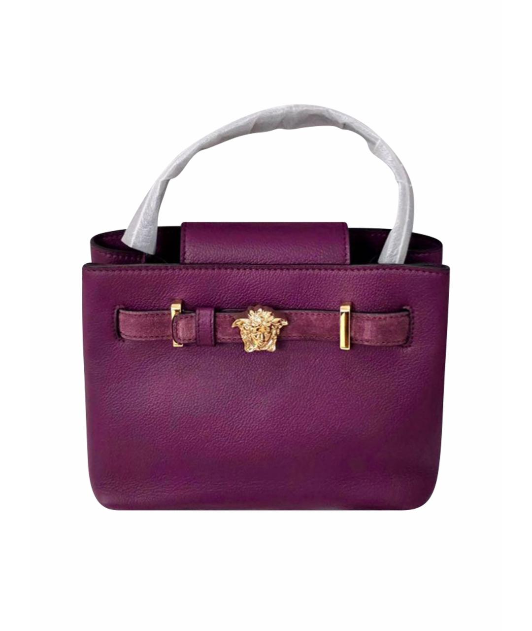 VERSACE Фиолетовая кожаная сумка тоут, фото 1