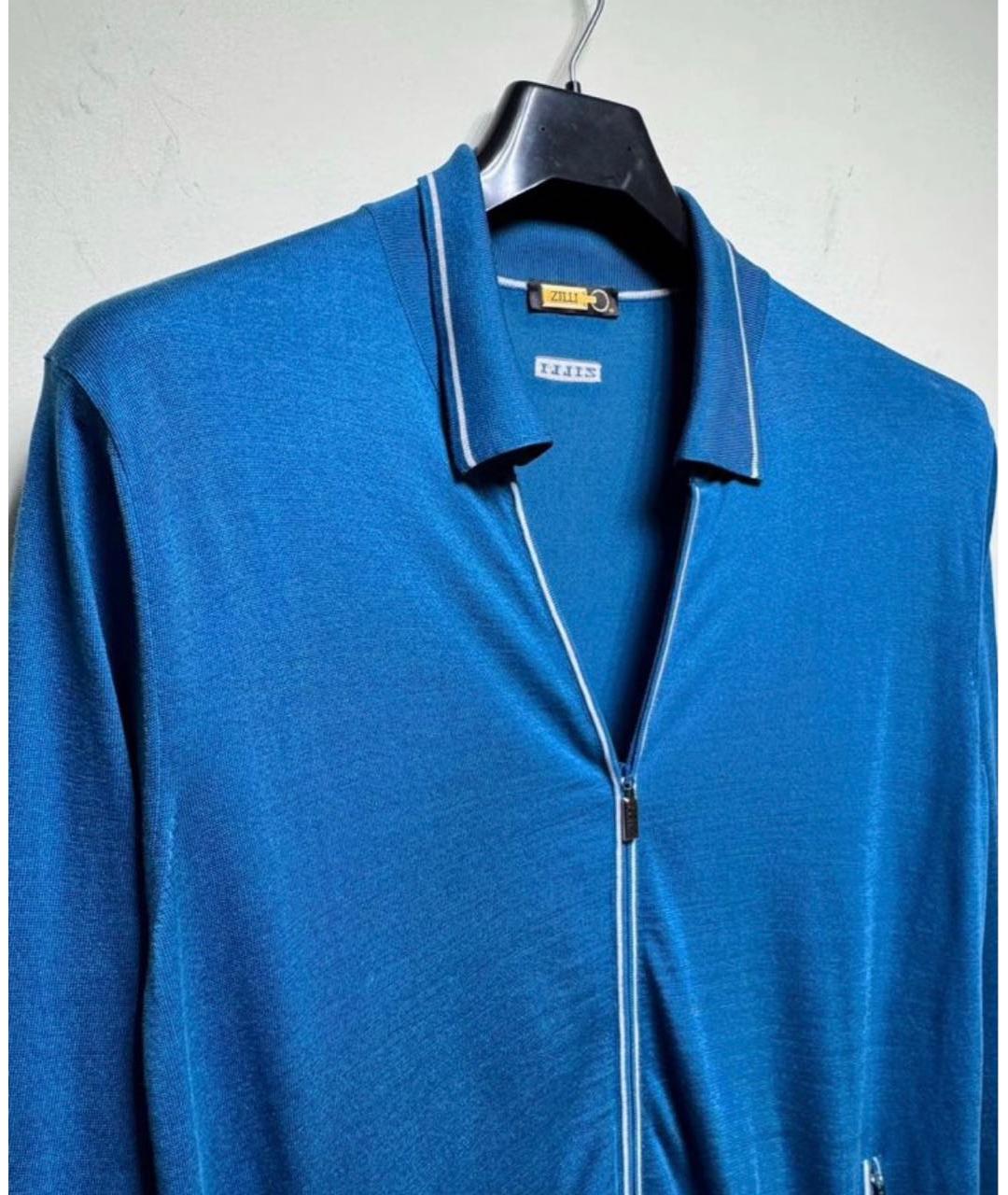 ZILLI Голубой шелковый кардиган, фото 4