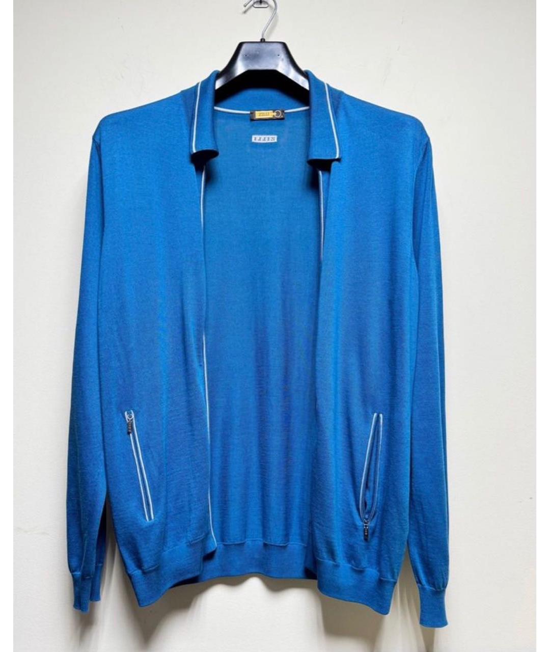 ZILLI Голубой шелковый кардиган, фото 3