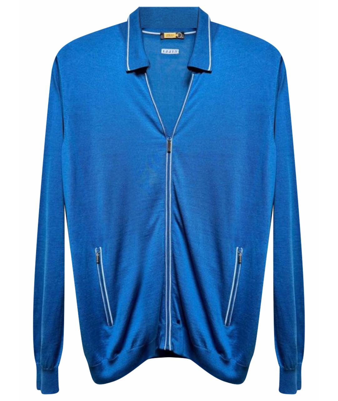 ZILLI Голубой шелковый кардиган, фото 1