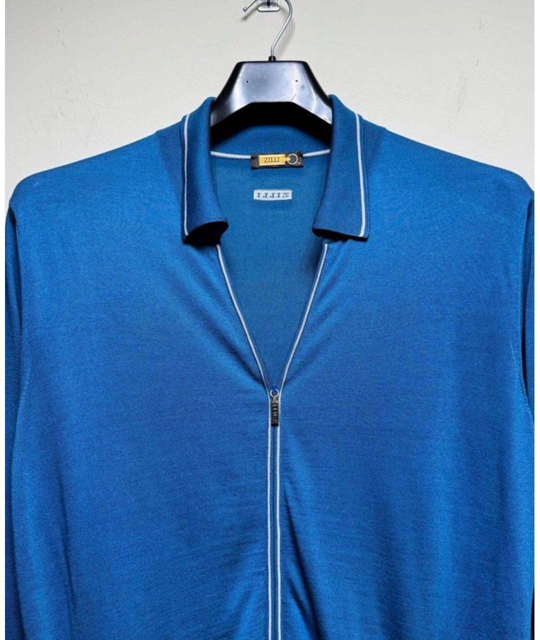 ZILLI Голубой шелковый кардиган, фото 5