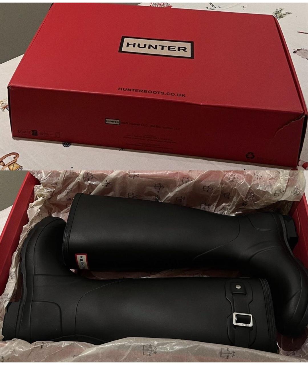 HUNTER Черные резиновые сапоги, фото 2