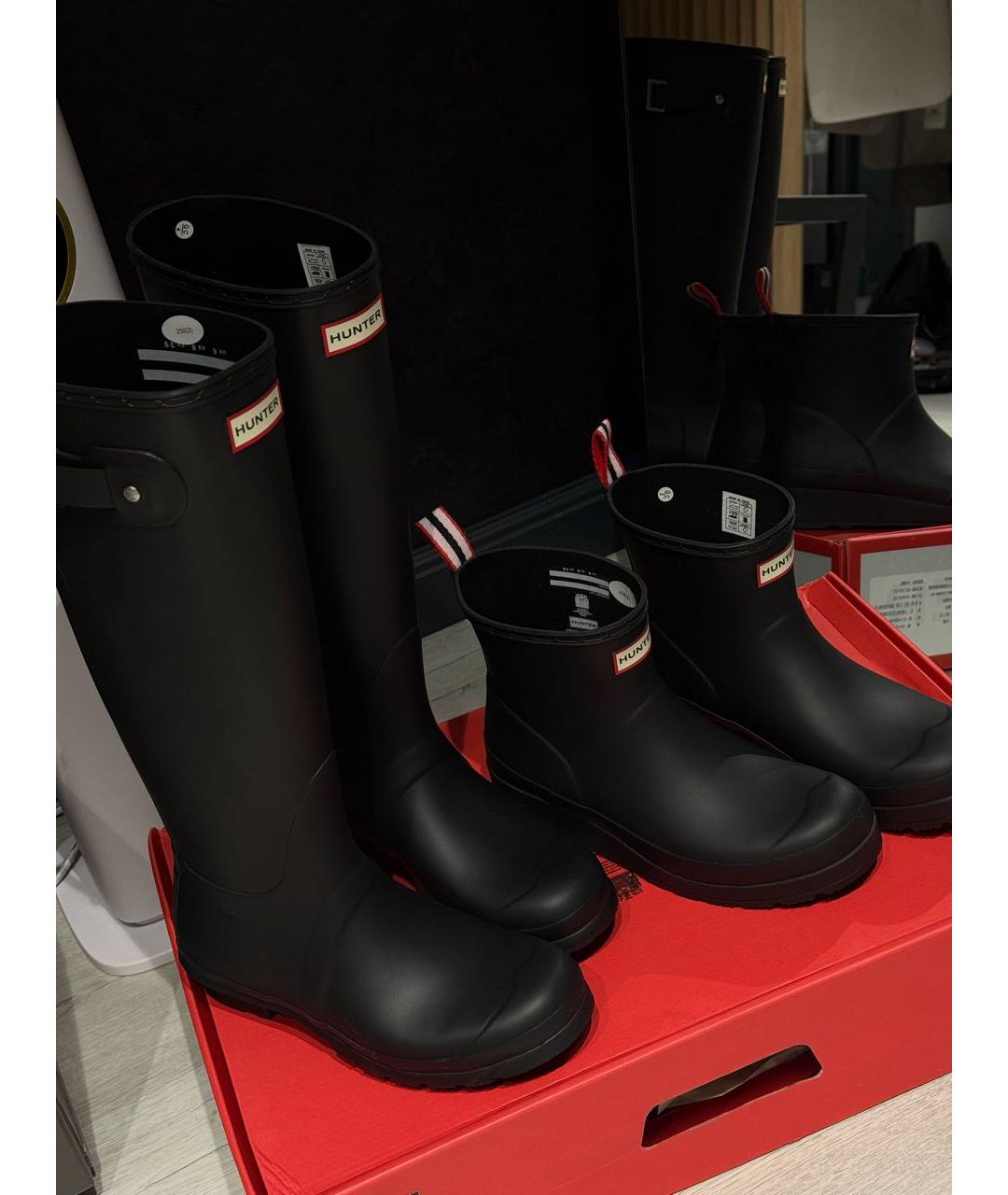HUNTER Черные резиновые сапоги, фото 4