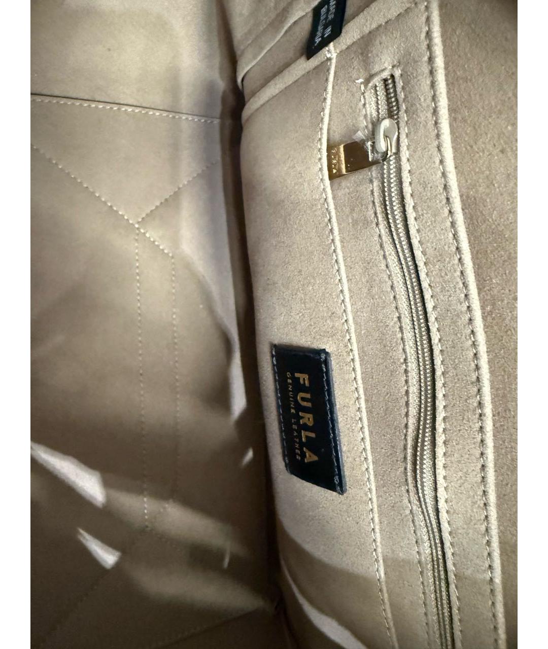 FURLA Фиолетовая кожаная сумка тоут, фото 5