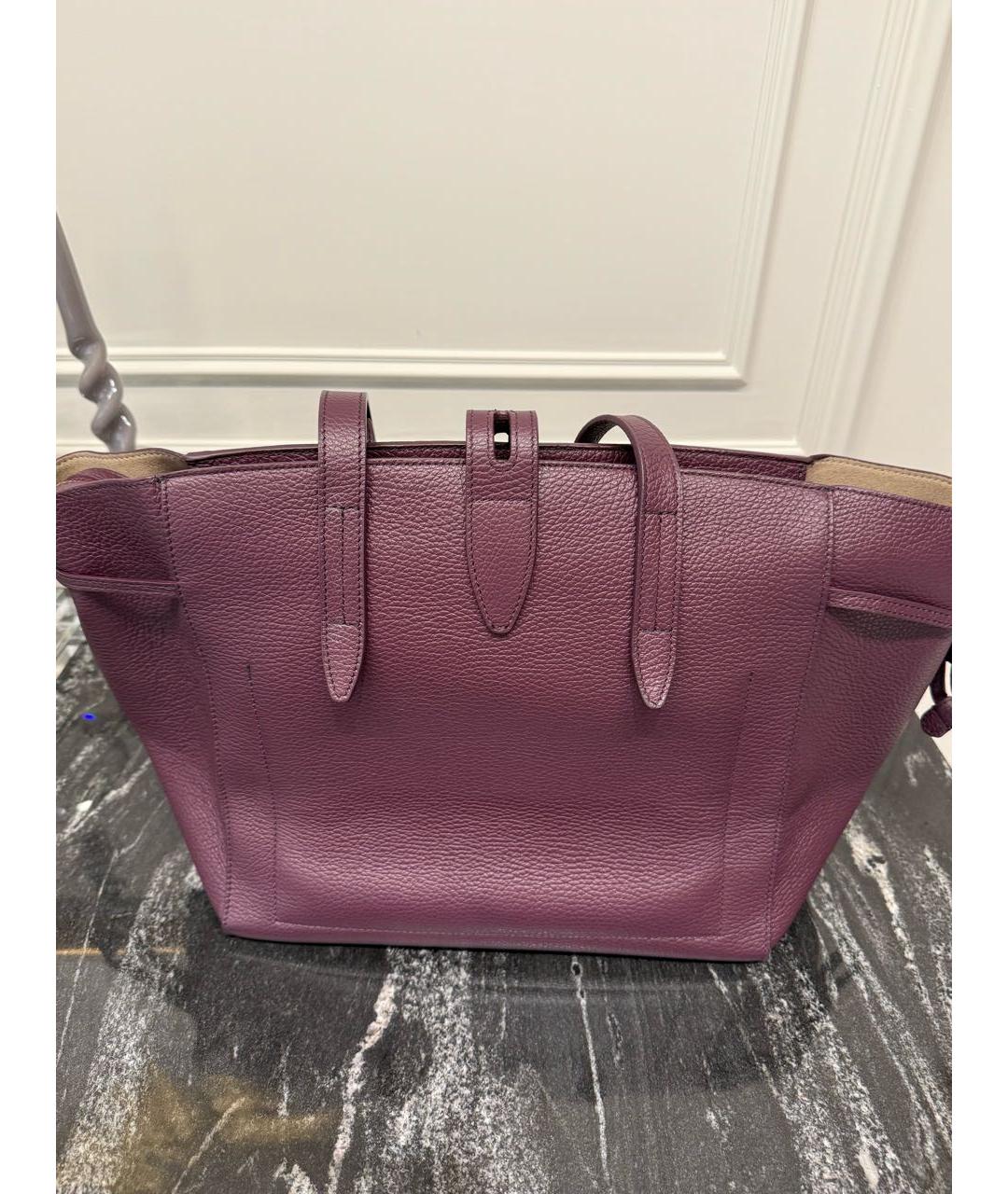 FURLA Фиолетовая кожаная сумка тоут, фото 3