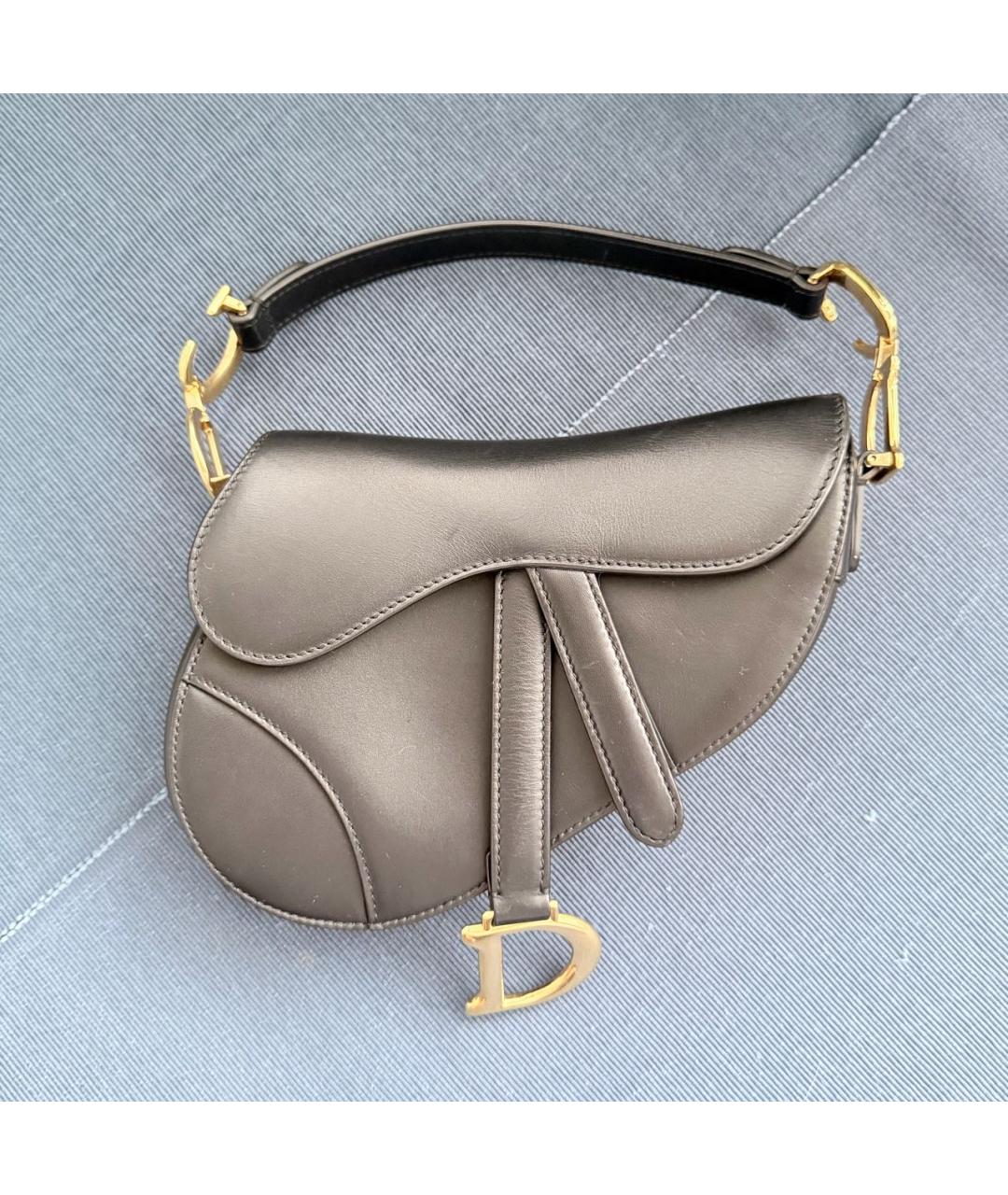 CHRISTIAN DIOR Черная кожаная сумка с короткими ручками, фото 8