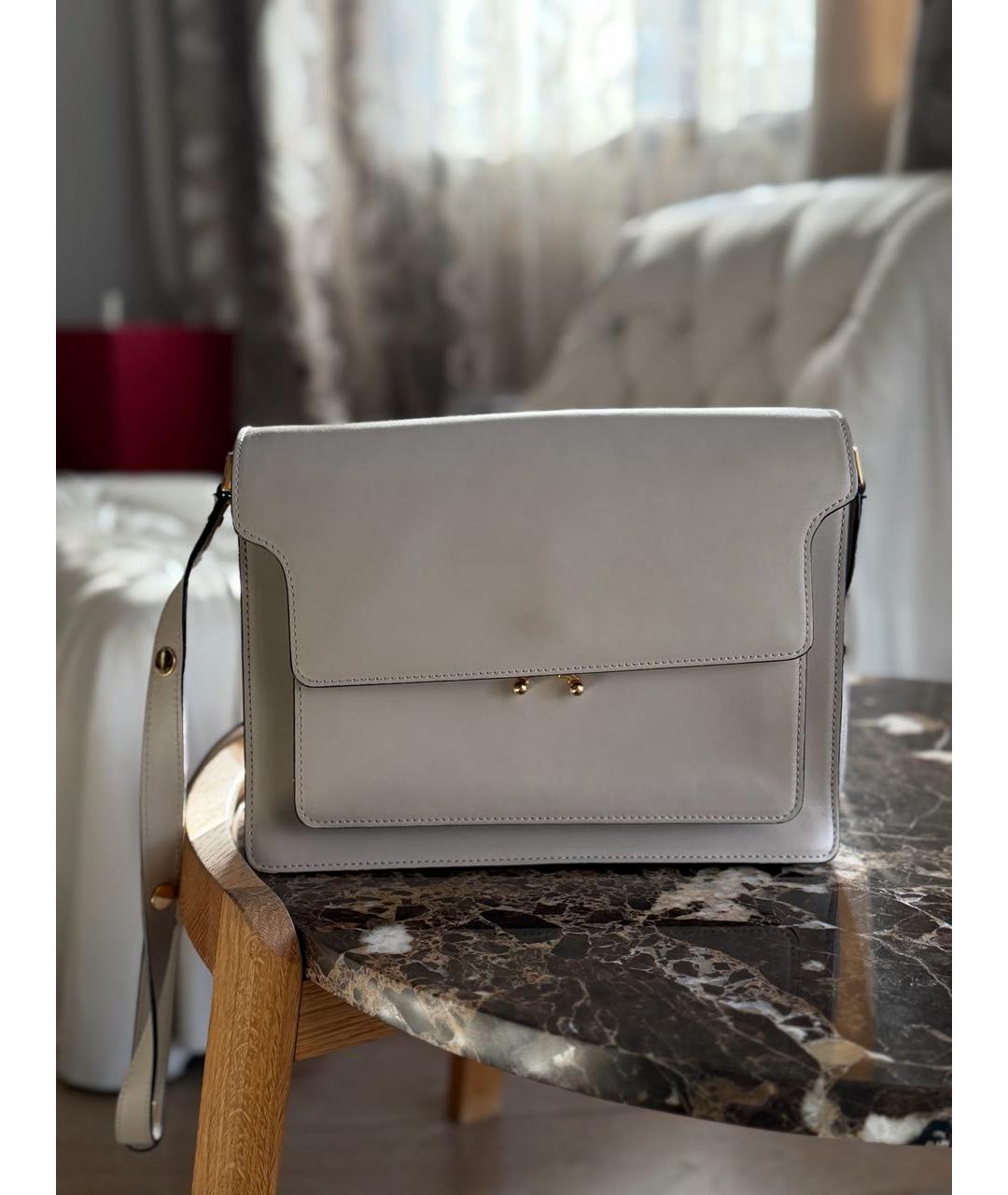 MARNI Серая кожаная сумка через плечо, фото 1