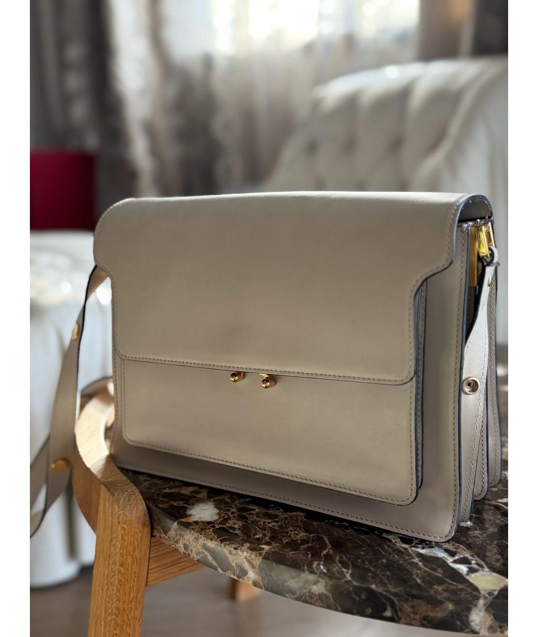 MARNI Серая кожаная сумка через плечо, фото 2