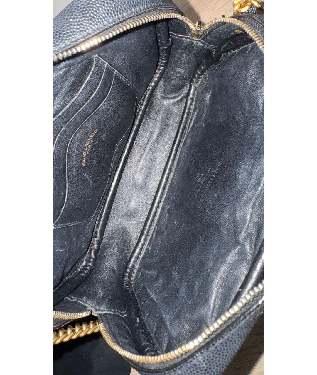 SAINT LAURENT Черная кожаная сумка через плечо, фото 8